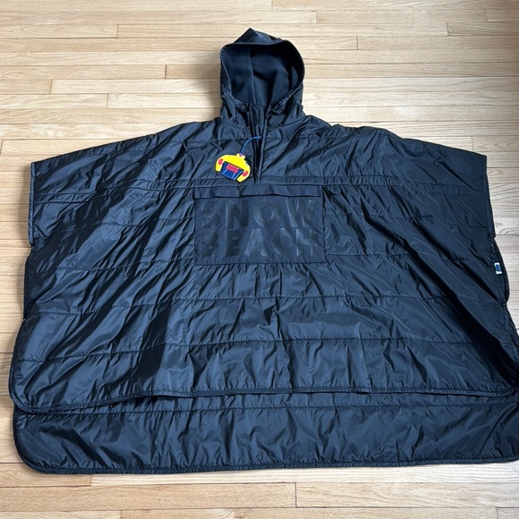 Polo Snow Beach Black Hooded Poncho with Snow Beach Patch - Picture 2 of 7